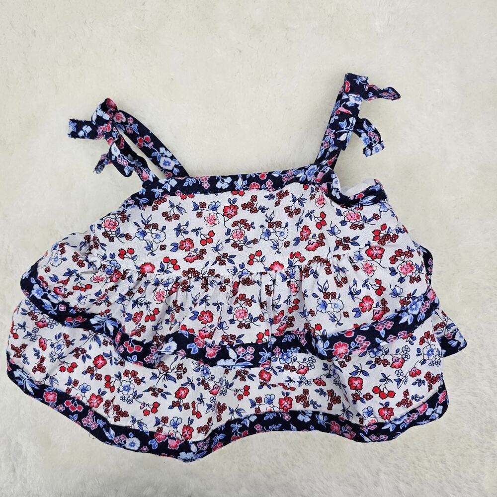Janie and Jack Floral Sleeveless Tiered Top Infant 3-6 months